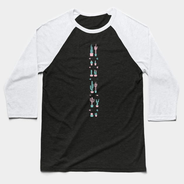 Boho Cactus Collection Baseball T-Shirt by melomania